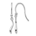 Sterling Silver RH Plated White Ice Swirl Diamond Shepherd Hook Earrings