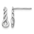 Sterling Silver RH Plated White Ice Twisted .01ct Diamond Post Earrings