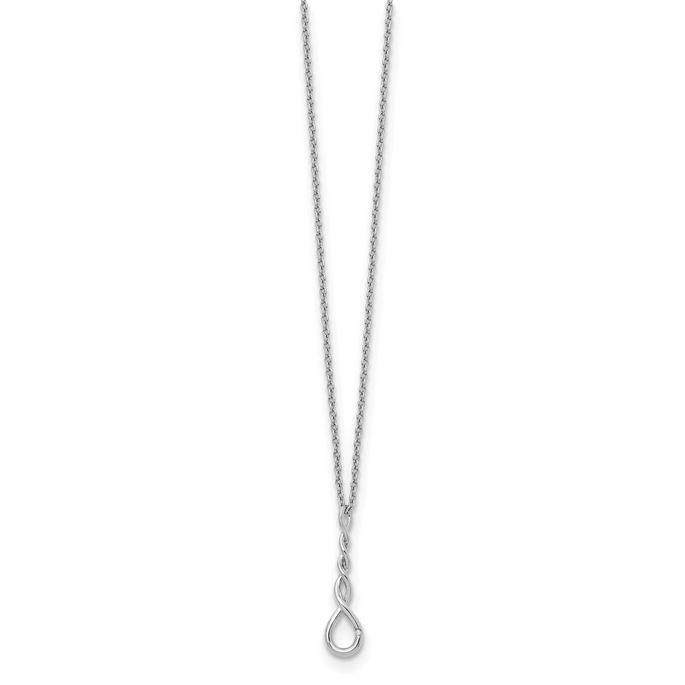 Sterling Silver RH Plated White Ice Twisted Diamond Accent Necklace