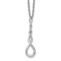 Sterling Silver RH Plated White Ice Twisted Diamond Accent Necklace
