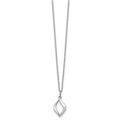Sterling Silver RH Plated White Ice .01ct Diamond Necklace