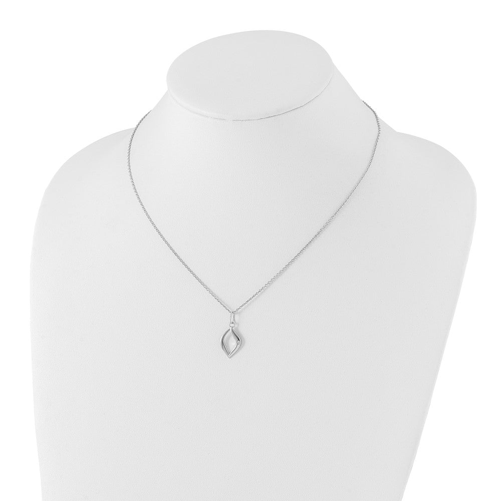 Sterling Silver RH Plated White Ice .01ct Diamond Necklace