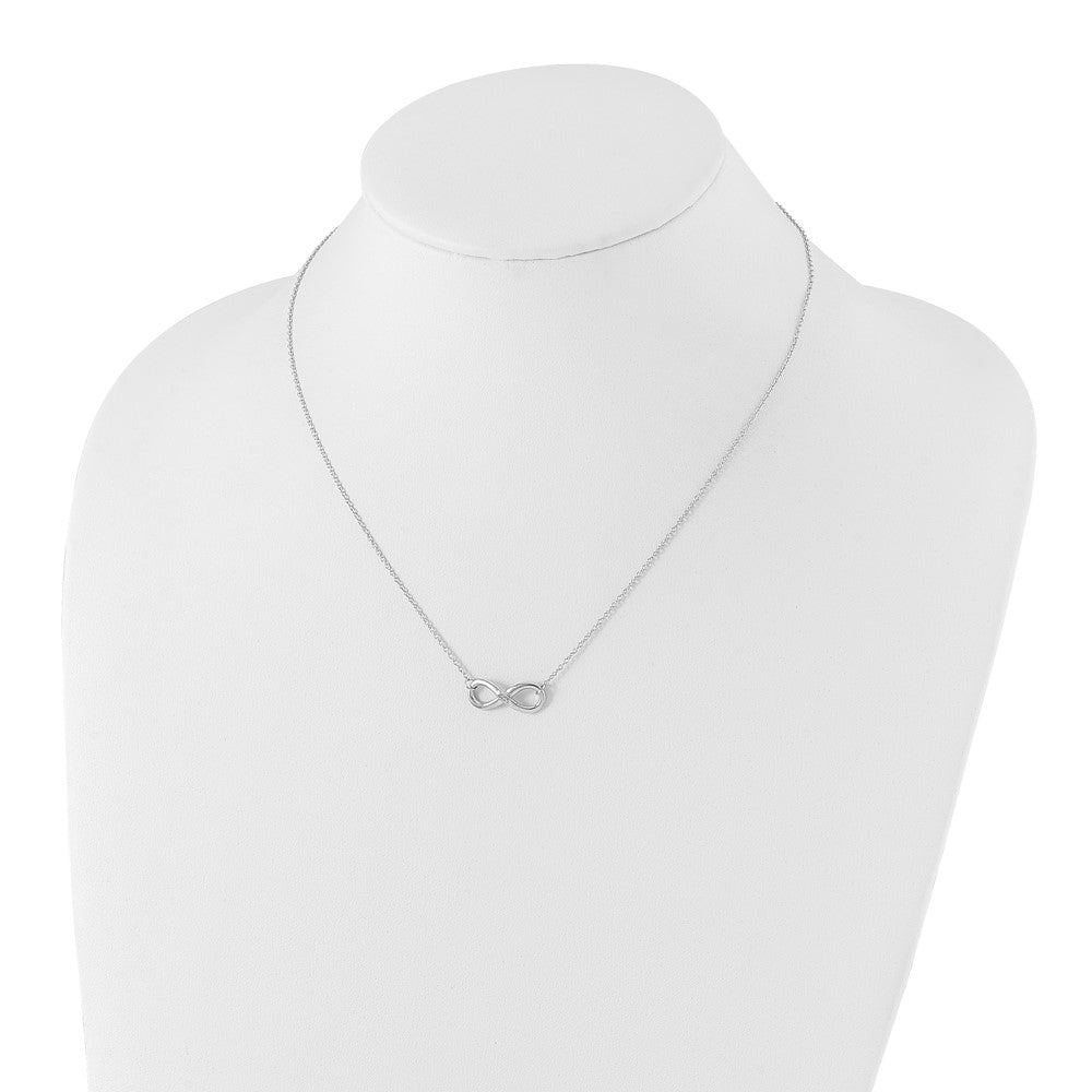 Sterling Silver RH Plated White Ice Infinity Diamond Necklace