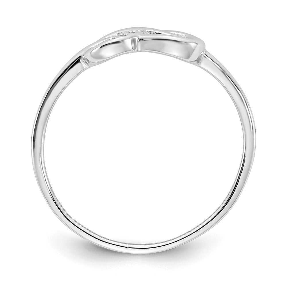 Sterling Silver RH Plated White Ice Infinity Diamond Ring