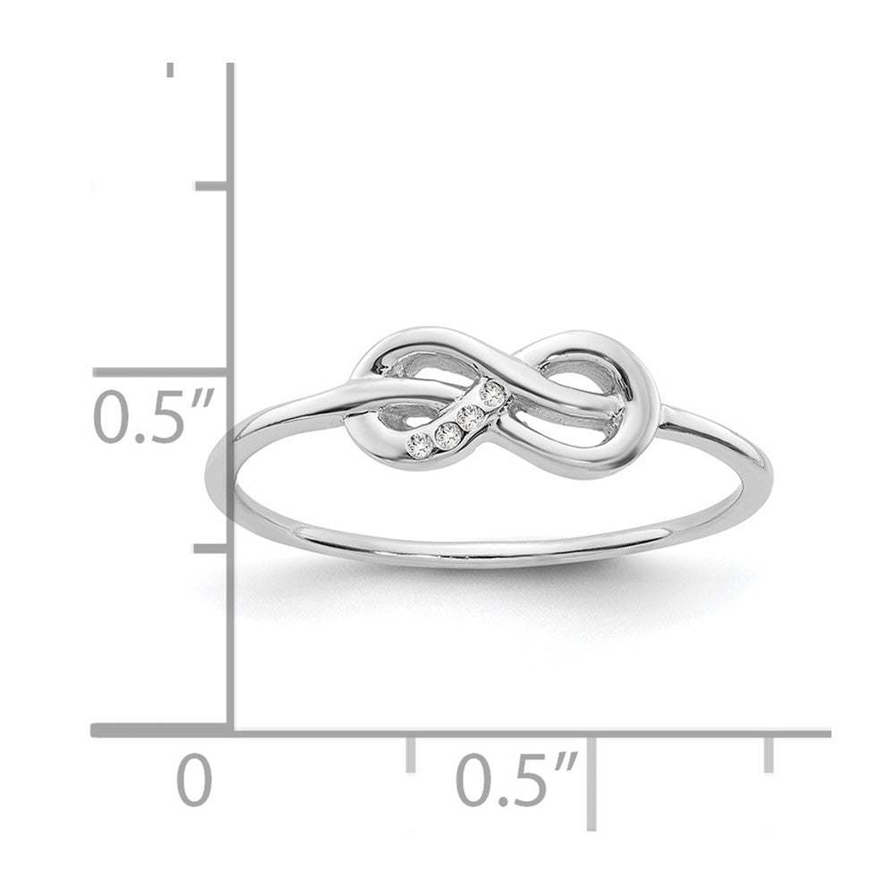 Sterling Silver RH Plated White Ice Infinity Diamond Ring