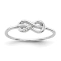 Sterling Silver RH Plated White Ice Infinity Diamond Ring