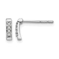 Sterling Silver RH Plated White Ice .05ct Diamond Post Earrings