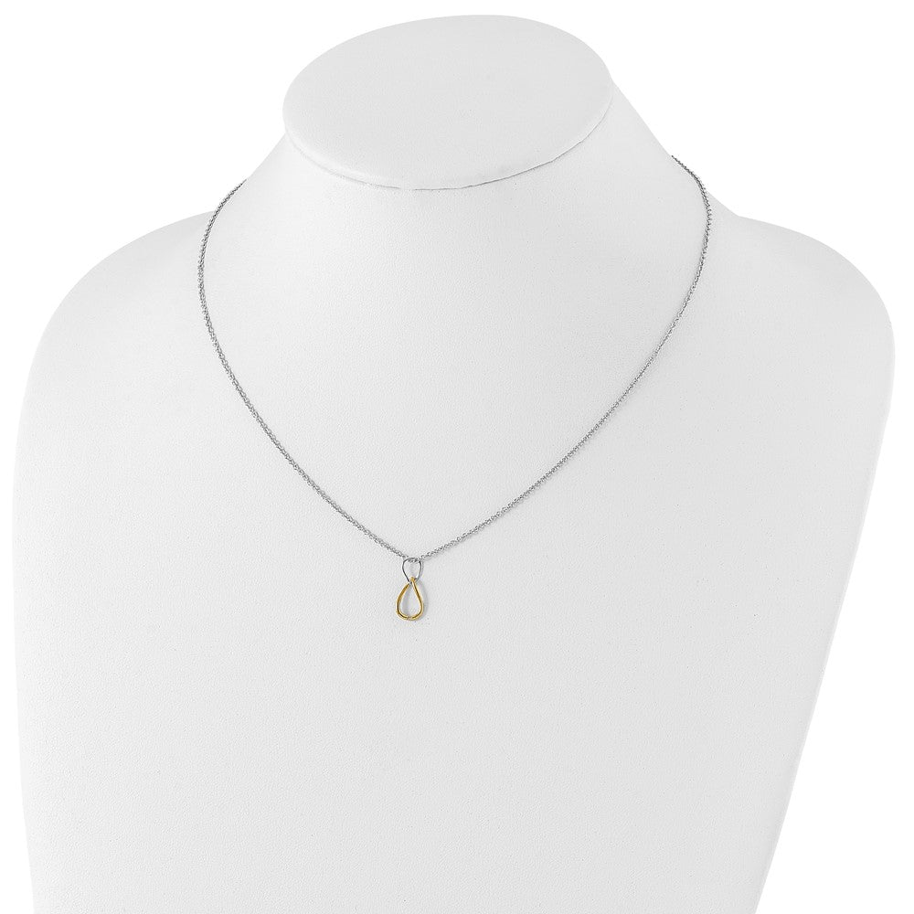 Sterling Silver RH Plated White Ice Gold-Tone .5 pt Dia. Necklace