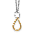 Sterling Silver RH Plated White Ice Gold-Tone .5 pt Dia. Necklace
