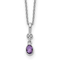 Sterling Silver RH Plated White Ice Amethyst and Diamond Necklace