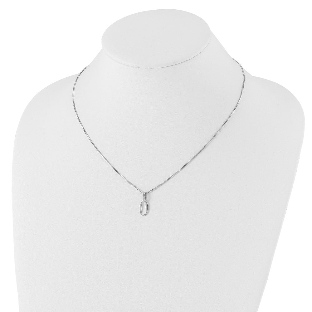 Sterling Silver RH Plated White Ice .02ct Diamond Necklace
