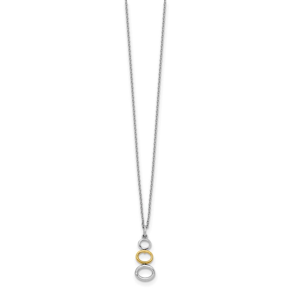 Sterling Silver RH Plated White Ice Gold-Tone .5 pt Dia. Necklace