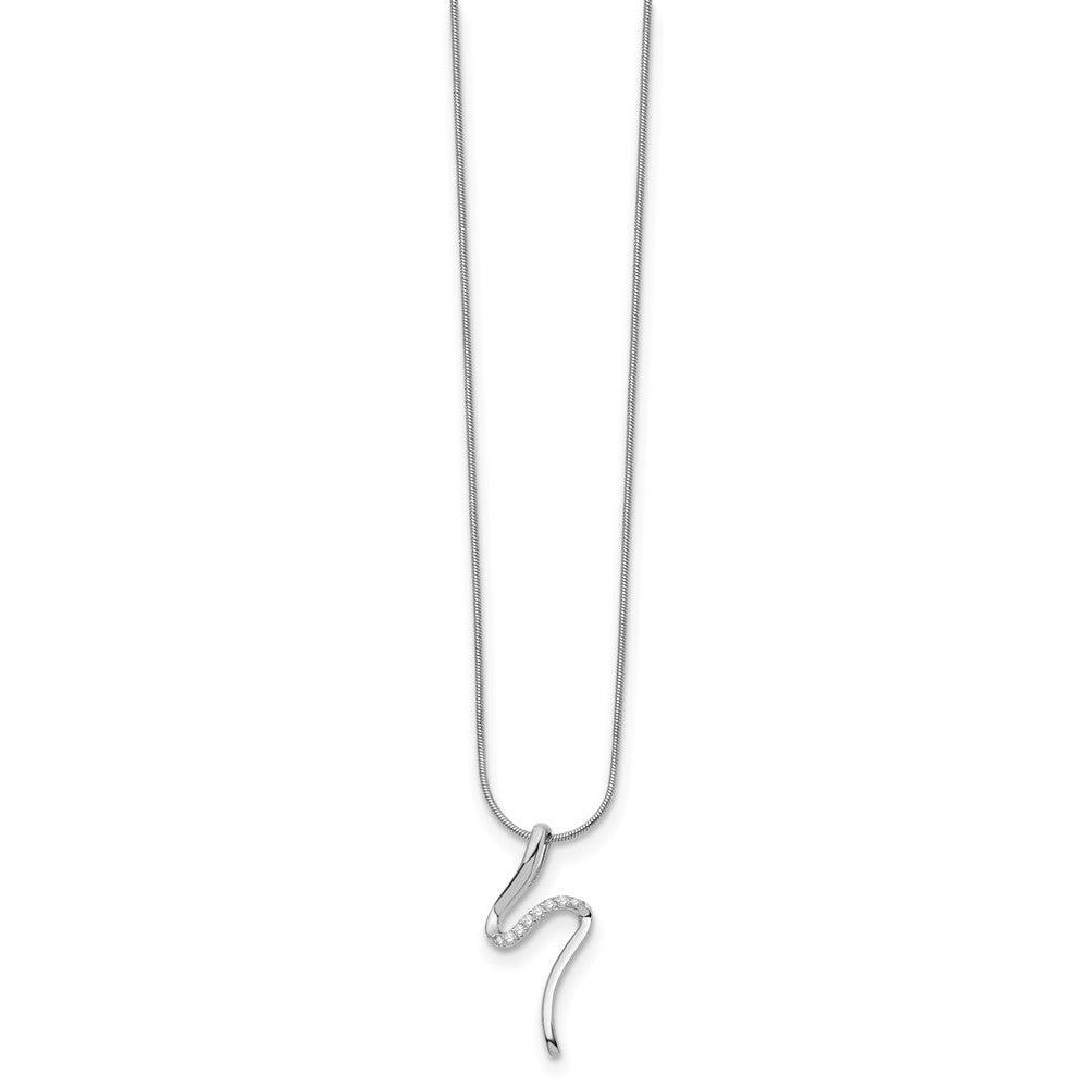 Sterling Silver RH Plated White Ice .09ct. Diamond Necklace