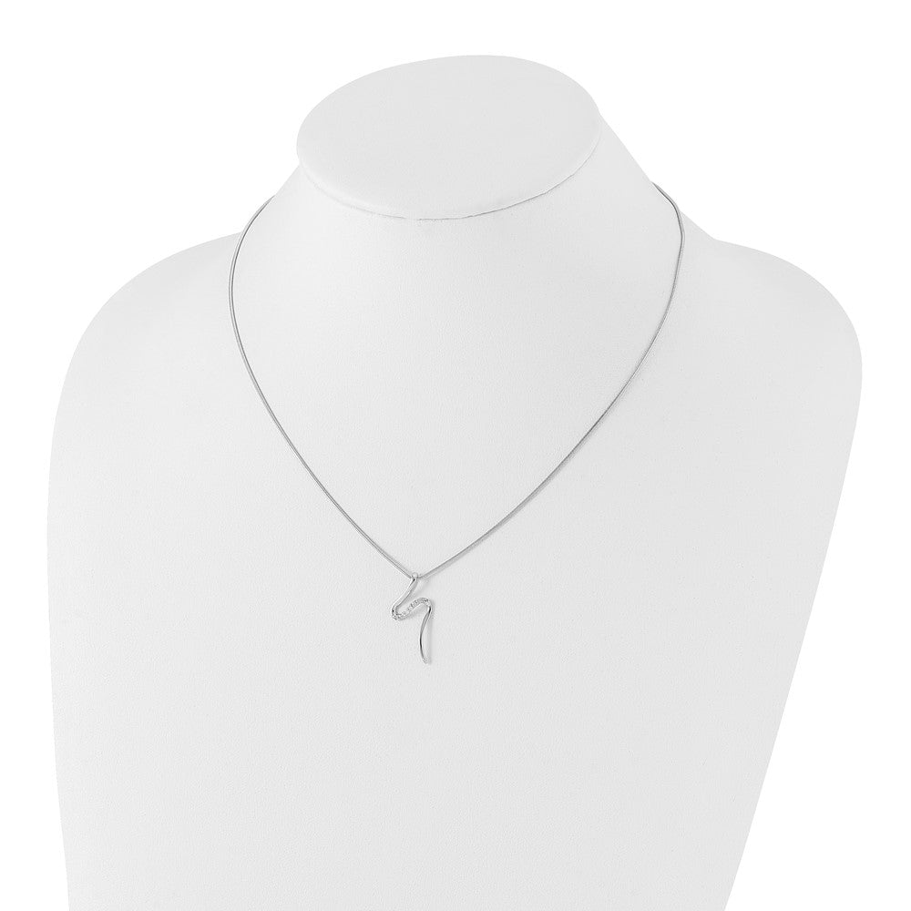 Sterling Silver RH Plated White Ice .09ct. Diamond Necklace