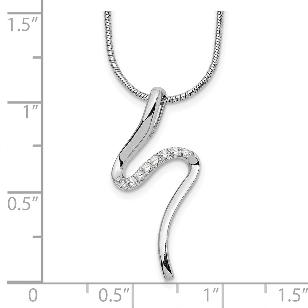Sterling Silver RH Plated White Ice .09ct. Diamond Necklace
