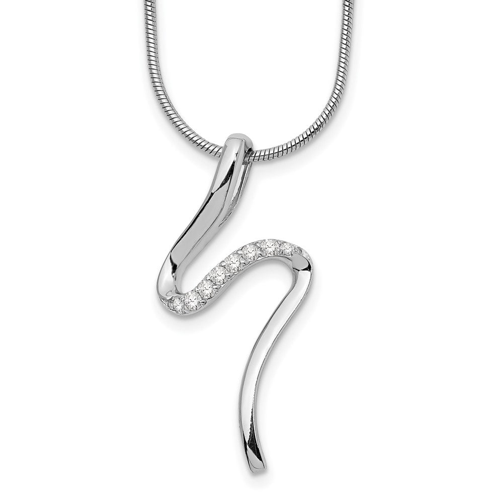 Sterling Silver RH Plated White Ice .09ct. Diamond Necklace