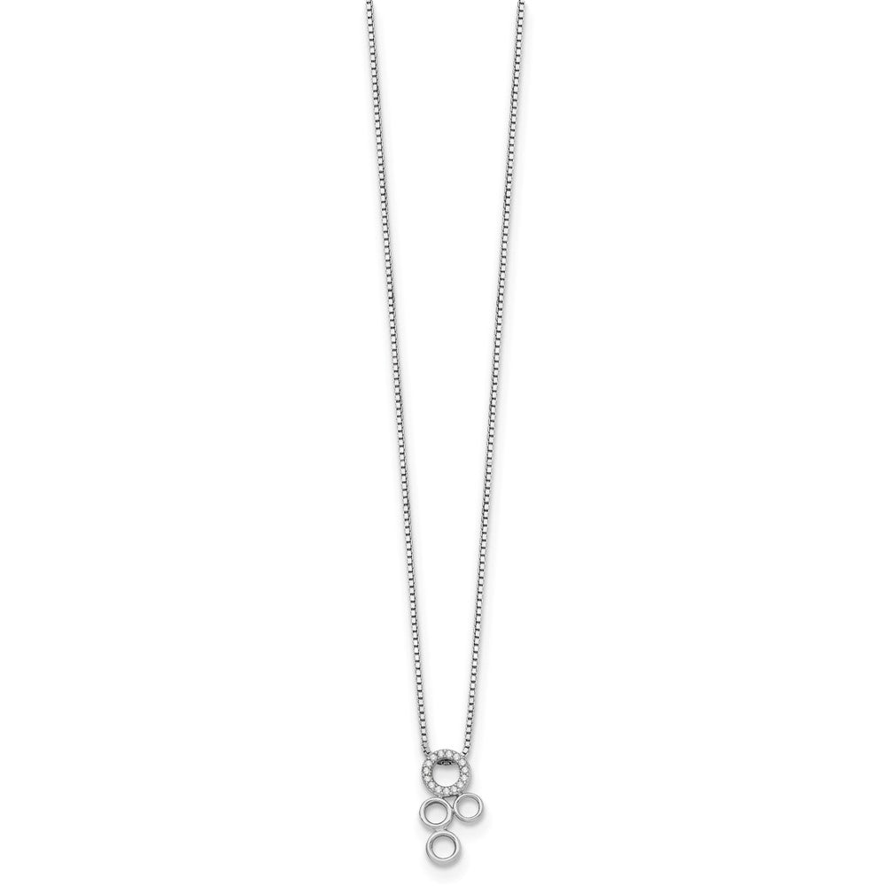 Sterling Silver RH Plated White Ice .07ct Dia. Slide Pendant Necklace