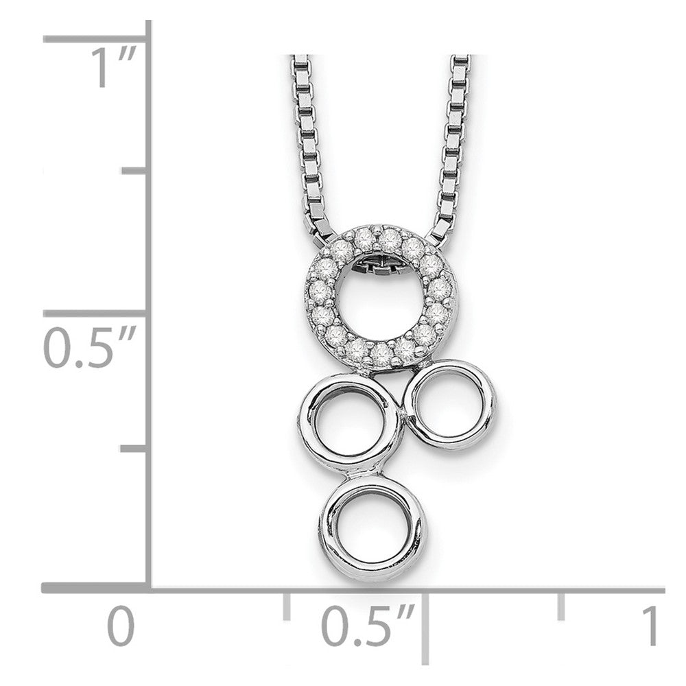 Sterling Silver RH Plated White Ice .07ct Dia. Slide Pendant Necklace