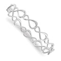 Sterling Silver RH Plated White Ice .01ct Diamond Infinity Bangle Bracelet