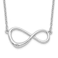 Sterling Silver RH Plated White Ice Diamond Infinity Necklace