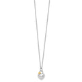 Sterling Silver RH Plated White Ice Dia. Gold-Tone Heart Necklace