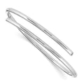 Sterling Silver RH Plated White Ice .05ct Diamond Bangle Bracelet