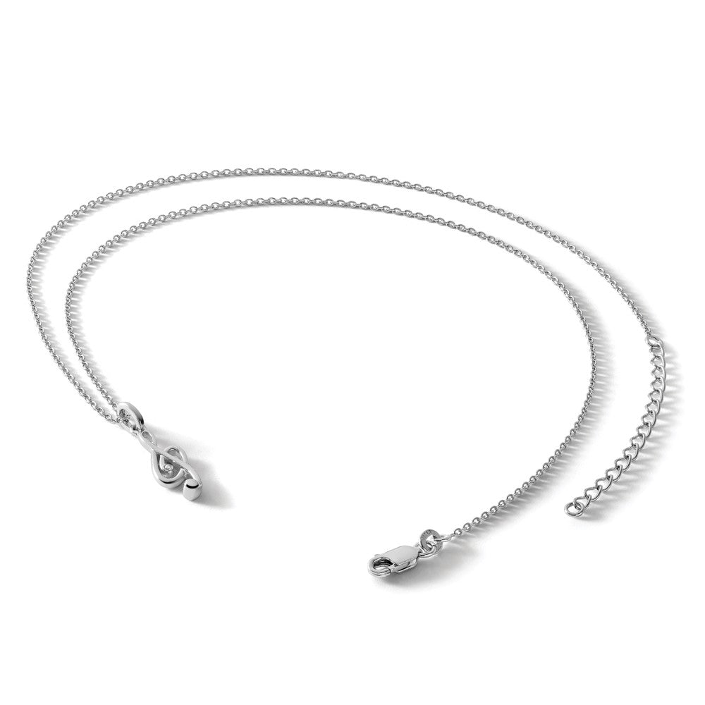 Sterling Silver RH Plated White Ice Diamond Musical Necklace