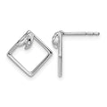 Sterling Silver RH Plated White Ice .015ct. Diamond Earrings