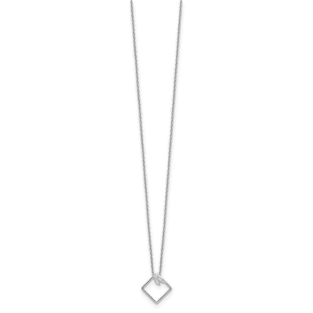 Sterling Silver RH Plated White Ice .015ct. Diamond Necklace
