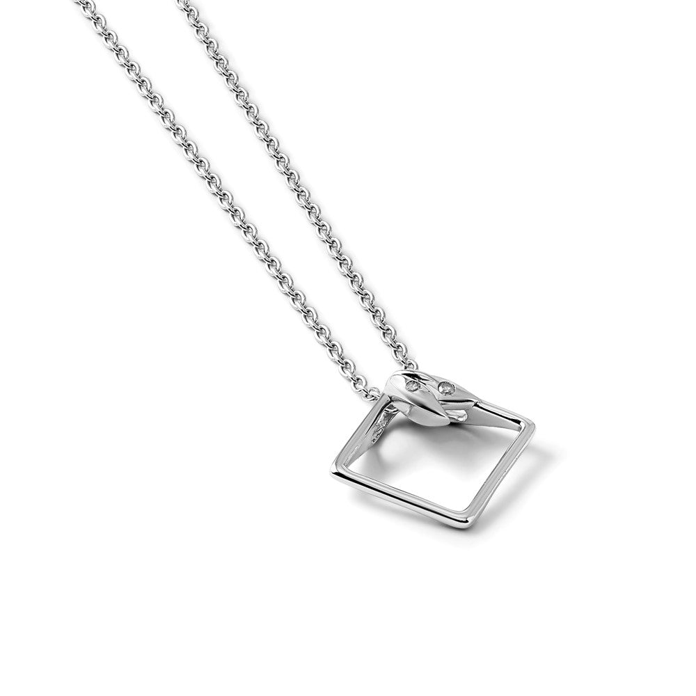 Sterling Silver RH Plated White Ice .015ct. Diamond Necklace
