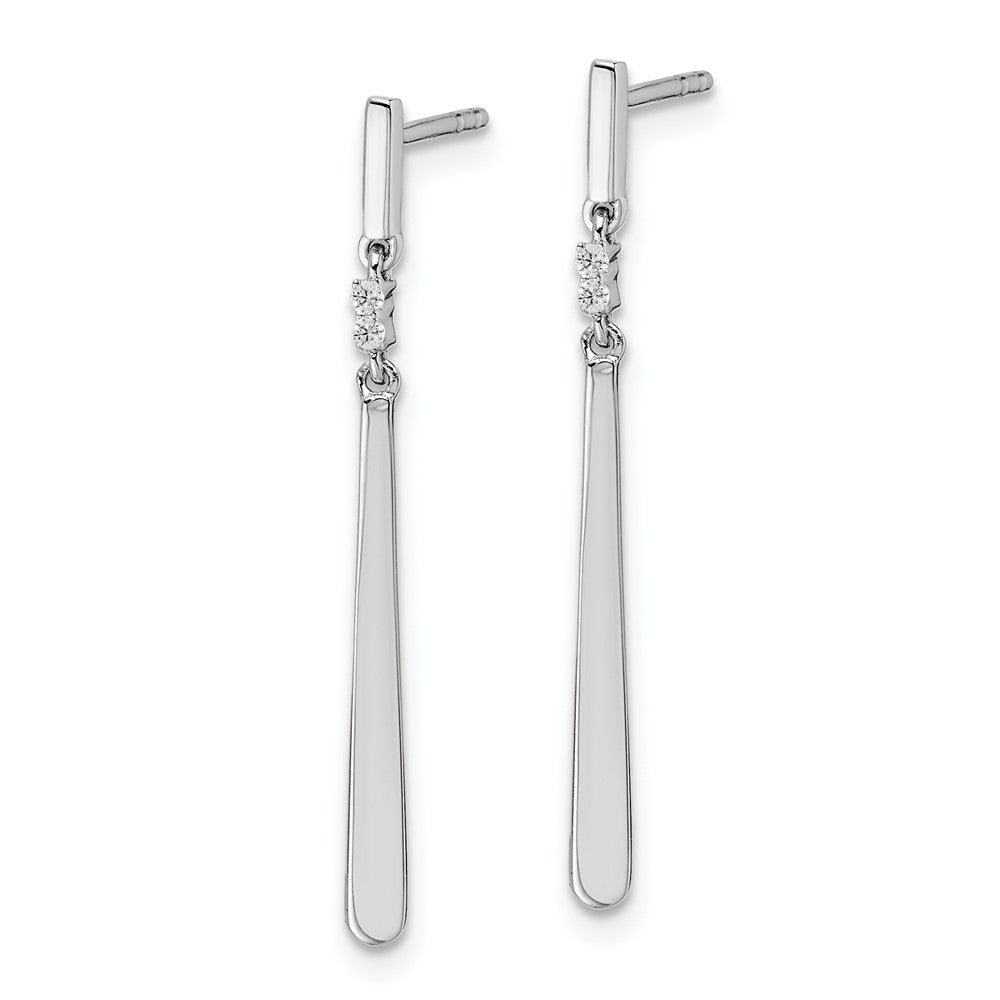 Sterling Silver RH Plated White Ice .02ct. Diamond Earrings