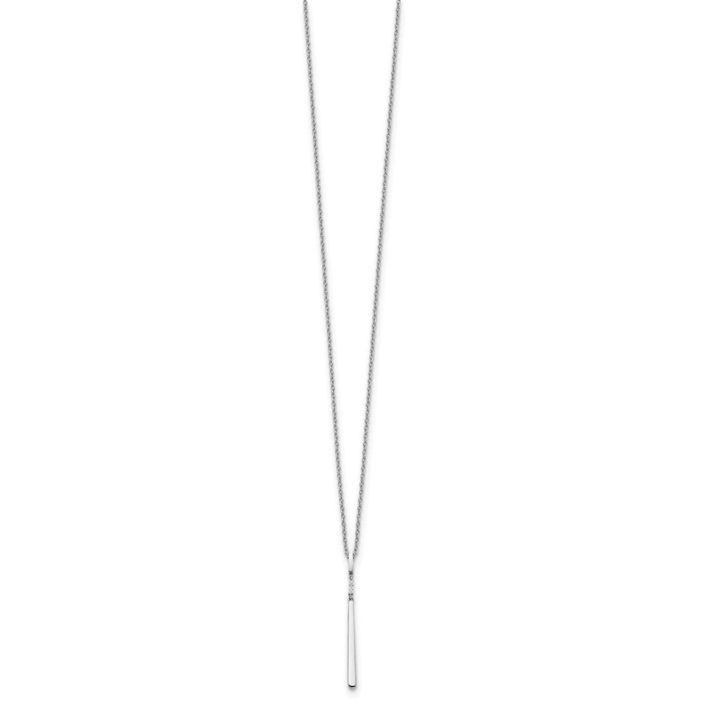 Sterling Silver RH Plated White Ice .015ct. Diamond Necklace