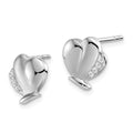 Sterling Silver RH Plated White Ice .045ct. Diamond Butterfly Earrings