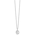 Sterling Silver RH Plated White Ice .02ct. Diamond Swirl Necklace