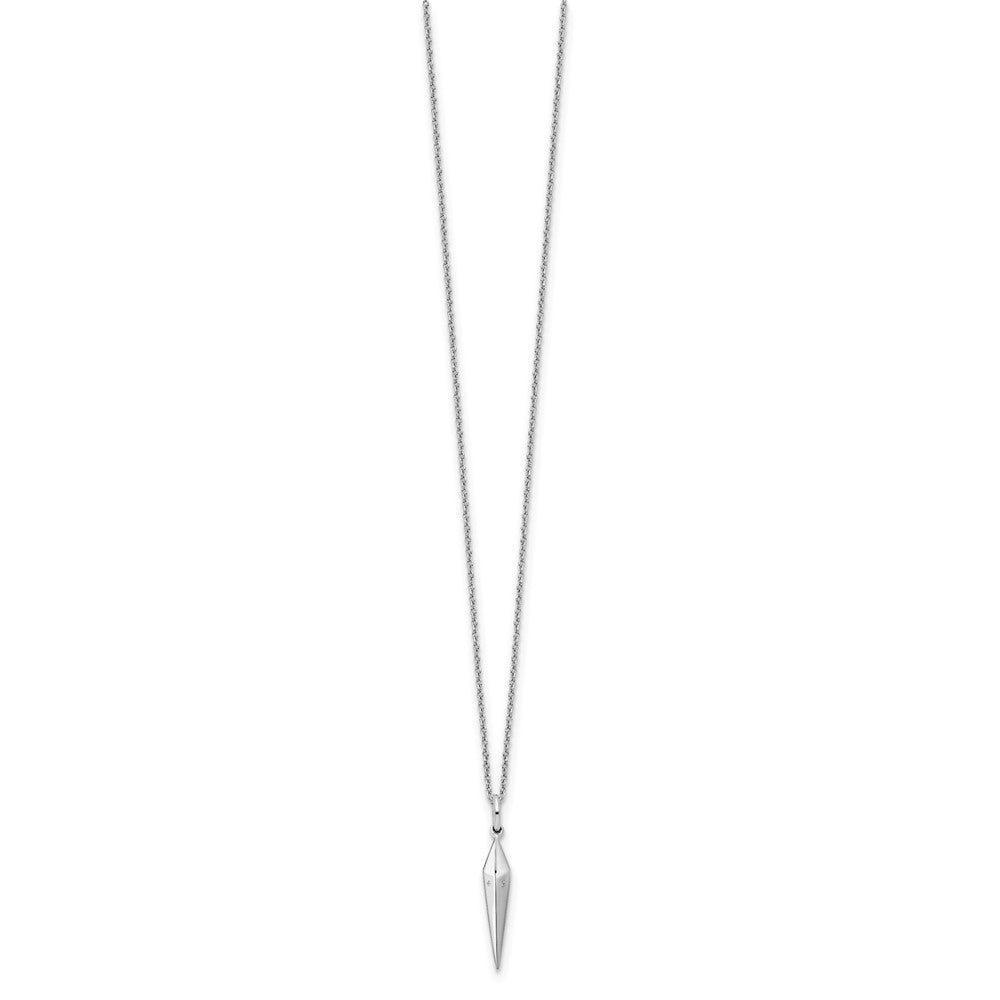 Sterling Silver RH Plated White Ice .01ct. Diamond Necklace