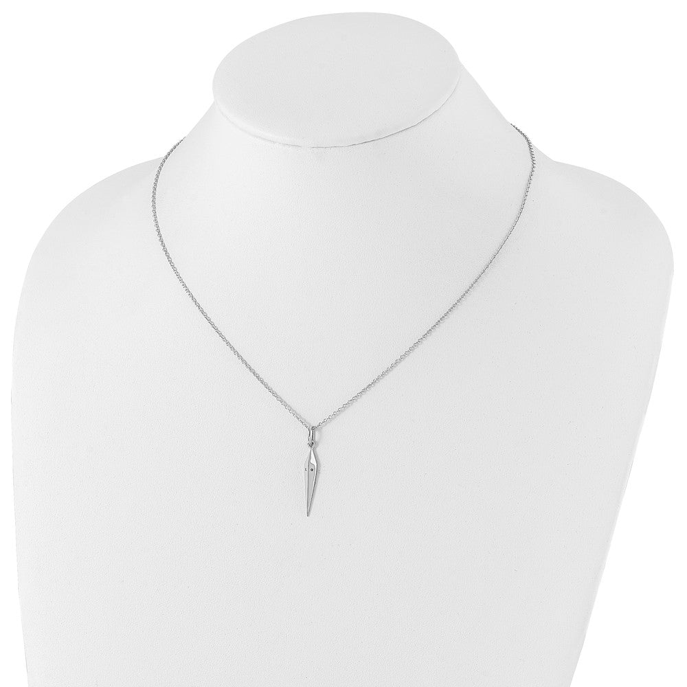 Sterling Silver RH Plated White Ice .01ct. Diamond Necklace