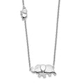 Sterling Silver RH Plated White Ice .01ct. Dia. Elephant Necklace