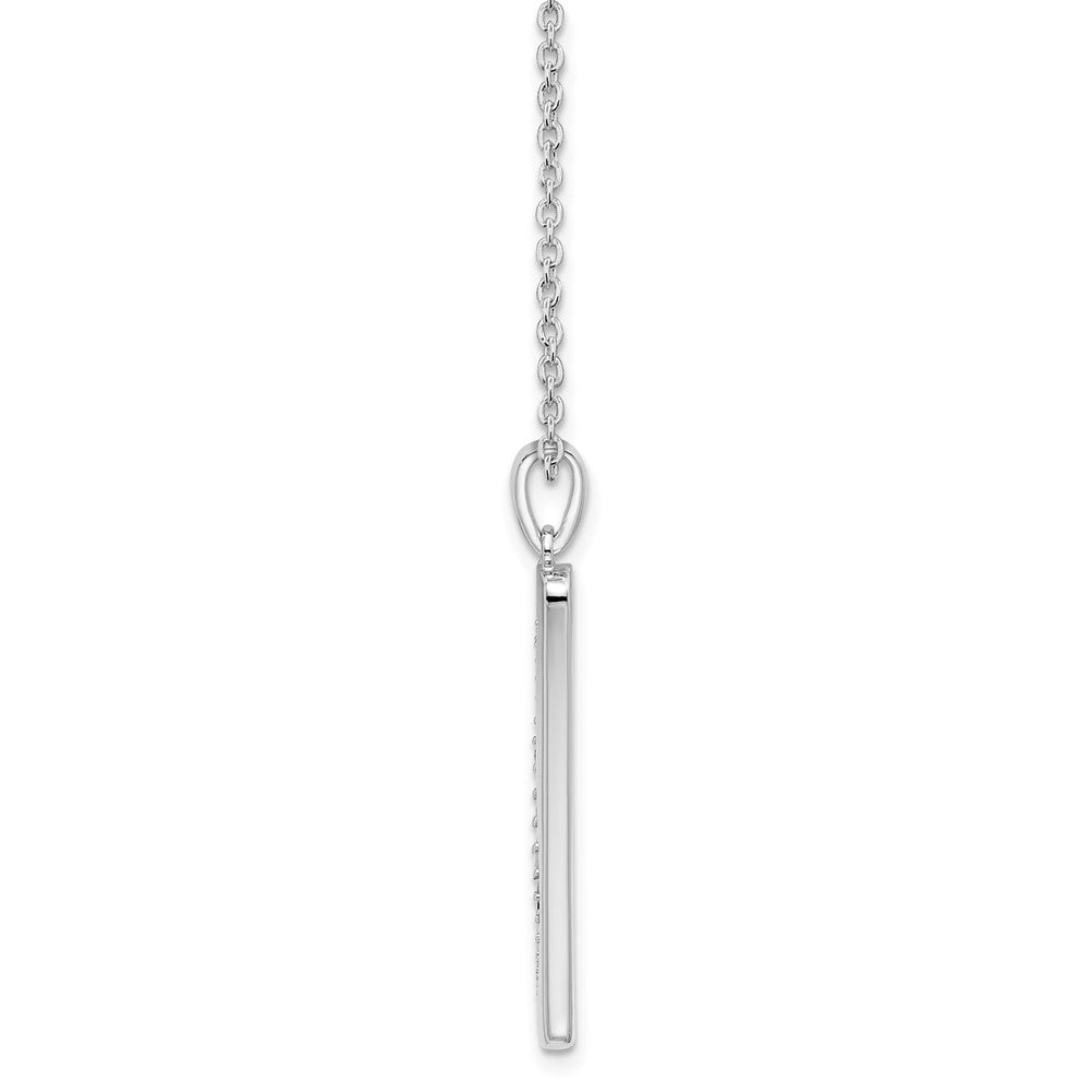 Sterling Silver RH Plated White Ice .05ct. Diamond Necklace