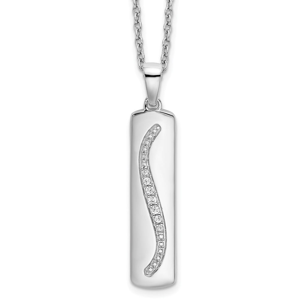 Sterling Silver RH Plated White Ice .05ct. Diamond Necklace
