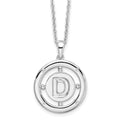 Sterling Silver RH Plated White Ice Diamond Initial D Necklace