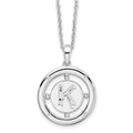 Sterling Silver RH Plated White Ice Diamond Initial K Necklace