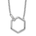 Sterling Silver White Ice Rhodium-plated Diamond Hexagon Necklace