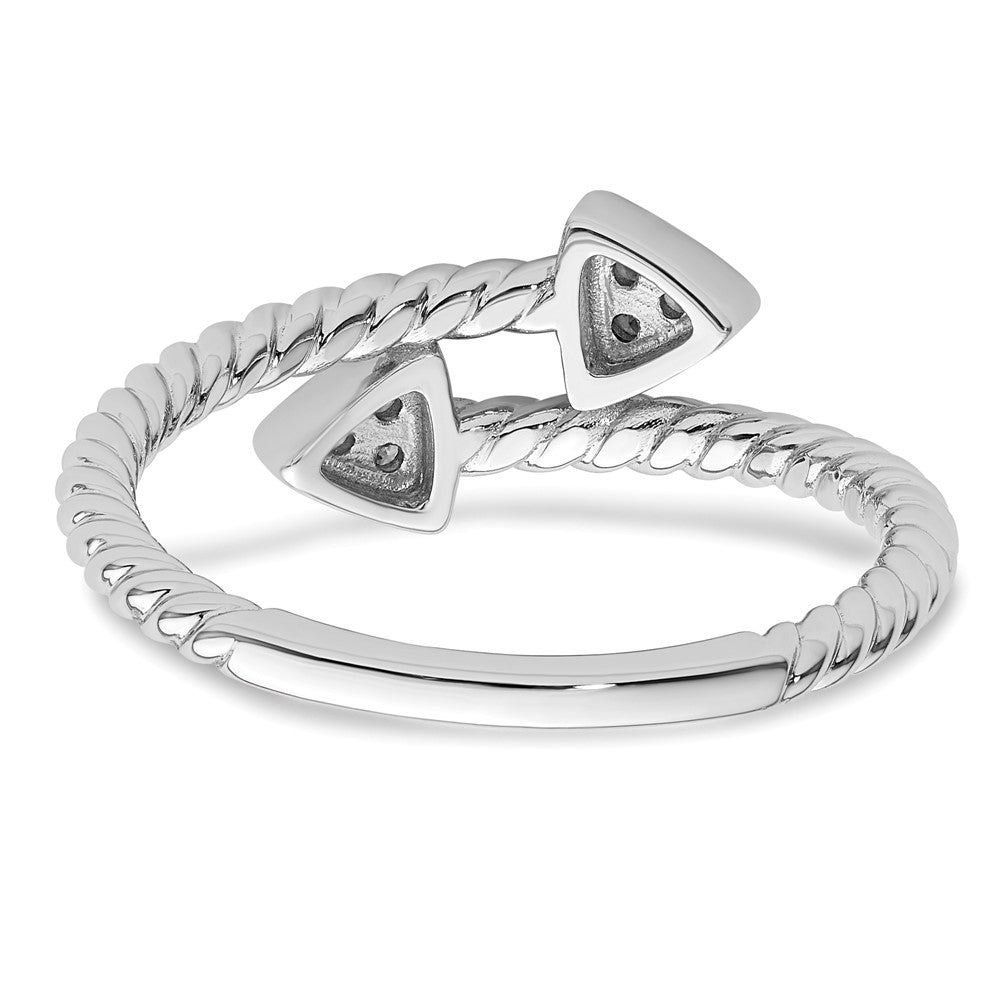 Sterling Silver White Ice Rhodium-plated Diamond Arrow Ring