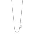 Sterling Silver White Ice Rhodium-plated Diamond Star and Moon Necklace