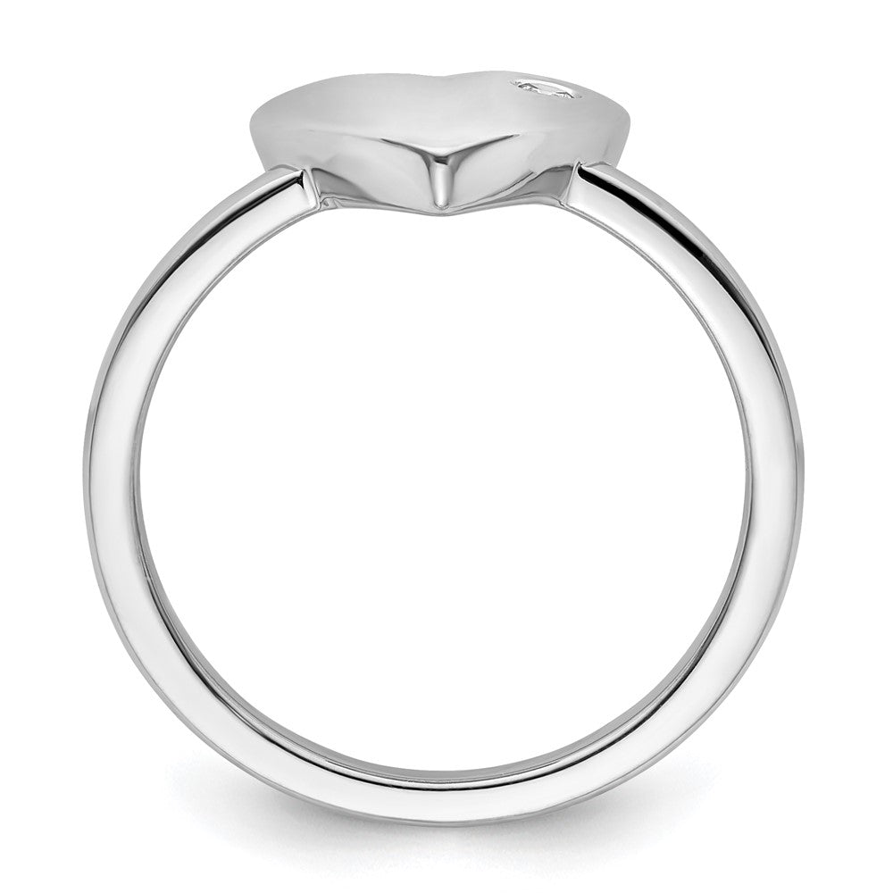 Sterling Silver White Ice Rhodium-plated Diamond Heart Ring