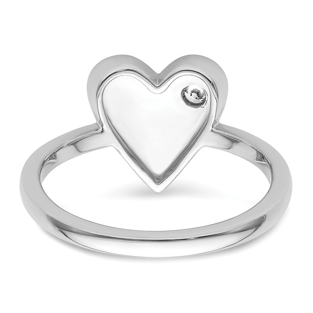 Sterling Silver White Ice Rhodium-plated Diamond Heart Ring