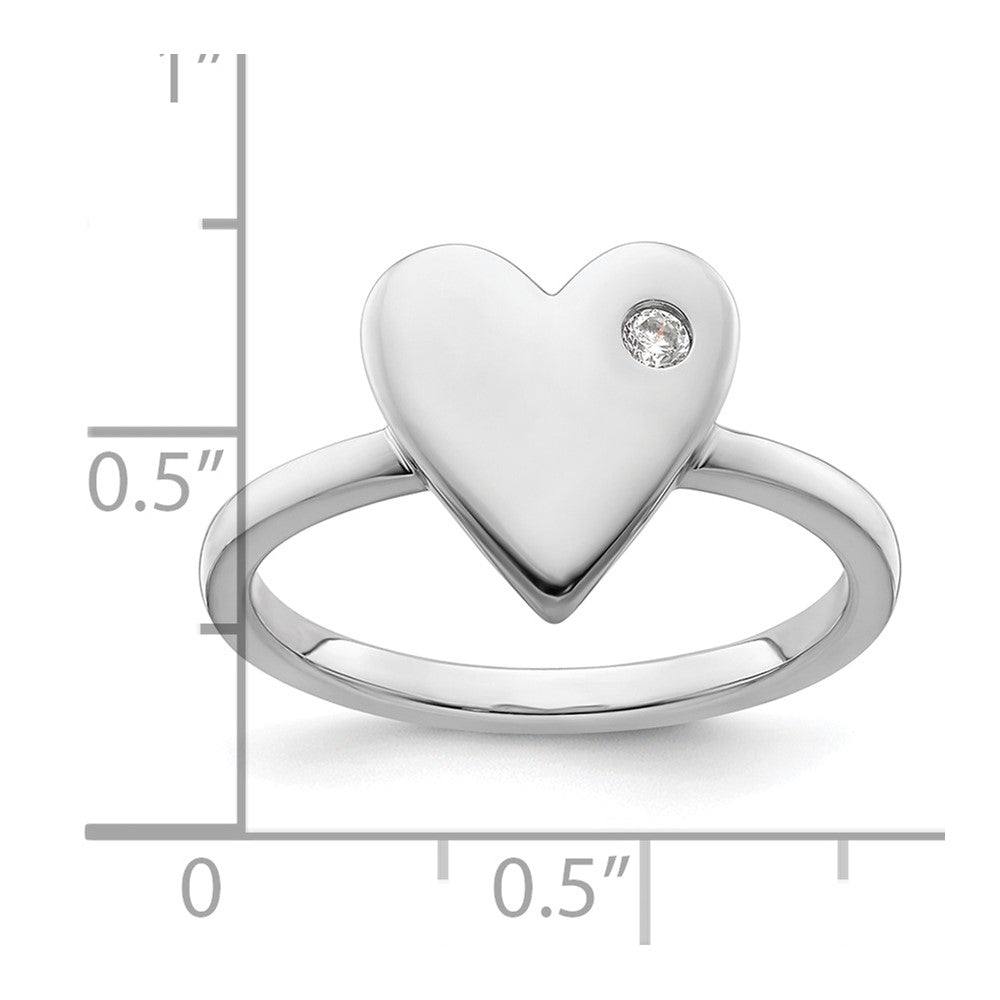 Sterling Silver White Ice Rhodium-plated Diamond Heart Ring