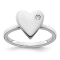 Sterling Silver White Ice Rhodium-plated Diamond Heart Ring