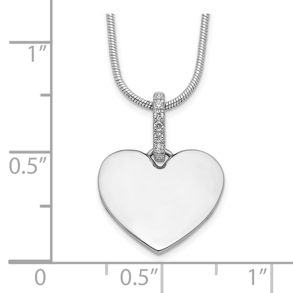 Sterling Silver White Ice Rhodium-plated Diamond Heart Necklace