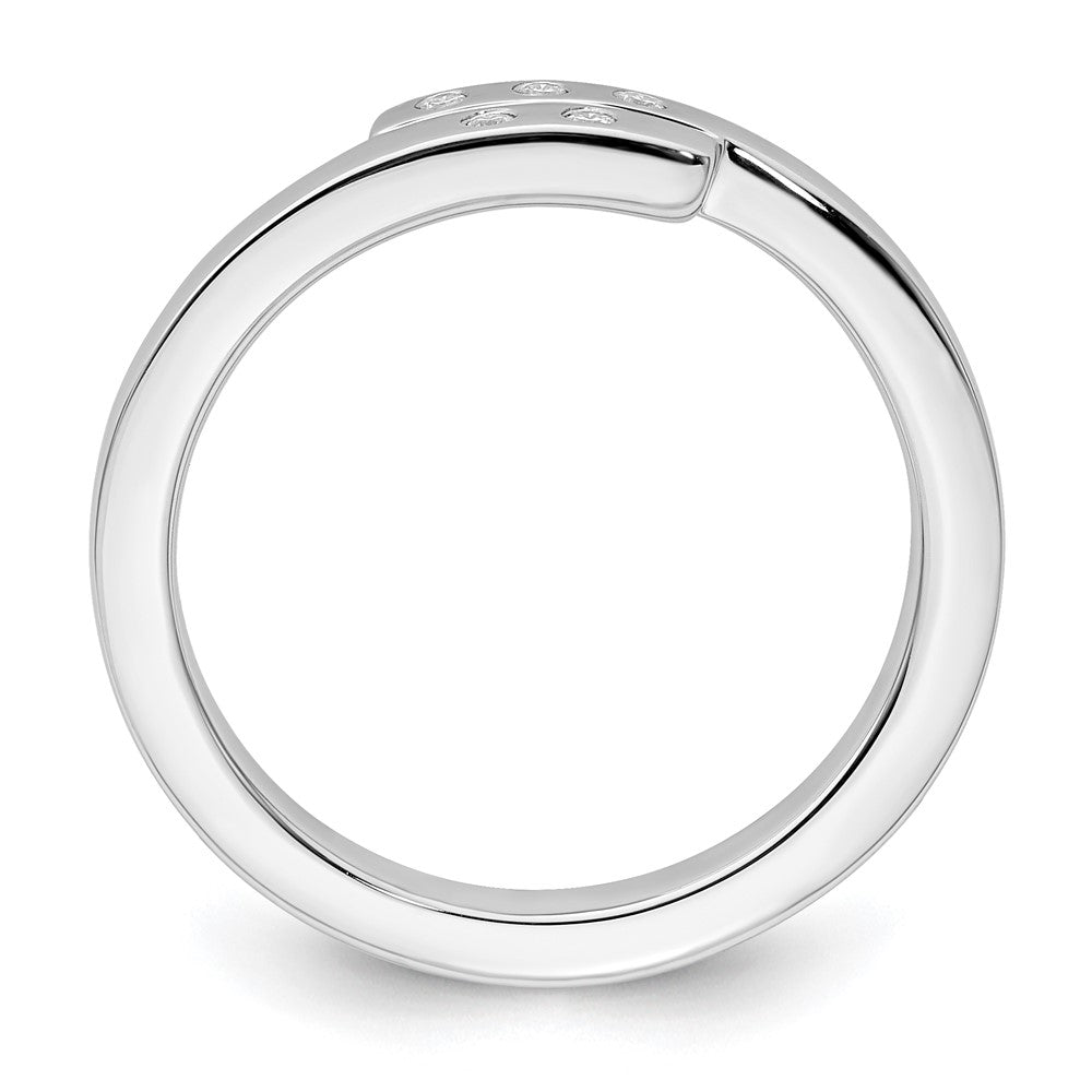 Sterling Silver RH Plated White Ice .05ct. Diamond Ring